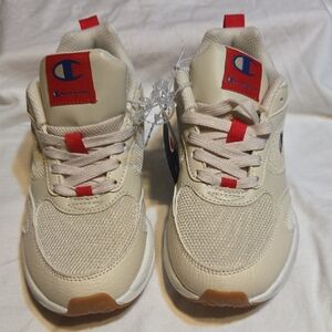Champion Cream and Red Sneakers with Chunky Design